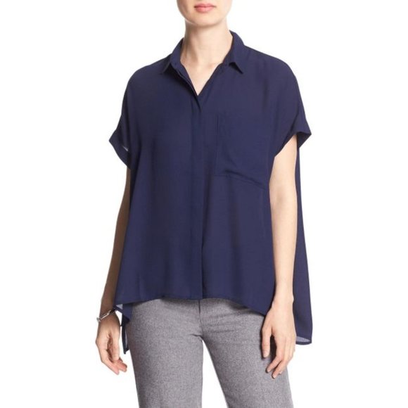 NWT Banana Republic Button Side Dolman Blouse XL
